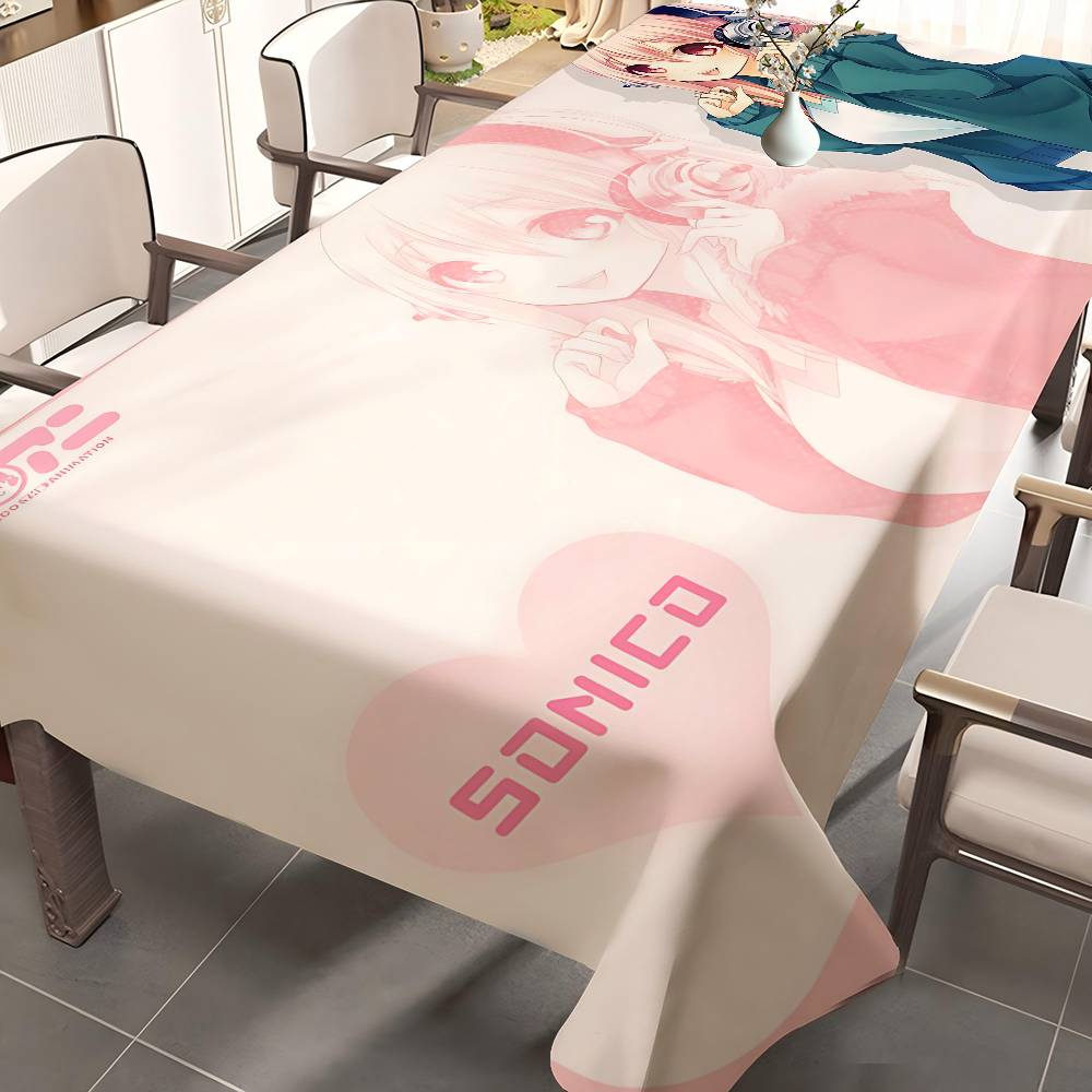 Home Textiles News - ผ้าปูโต๊ะลายอนิเมะ S-Super S-Sonico ลายสาวน้อยนักดนตรี สำหรับงานปิกนิก งานคริสต์มาส