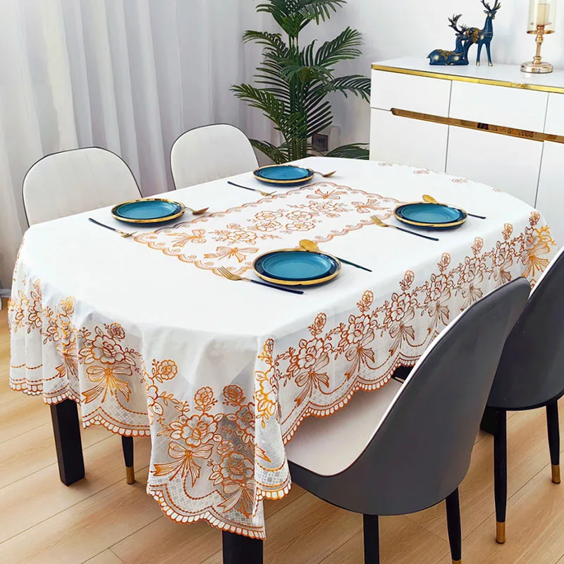 ผ้าปูโต๊ะกันน้ำ PVC รูปวงรี ลา - Home Textiles News บทวิจารณ์และราคา