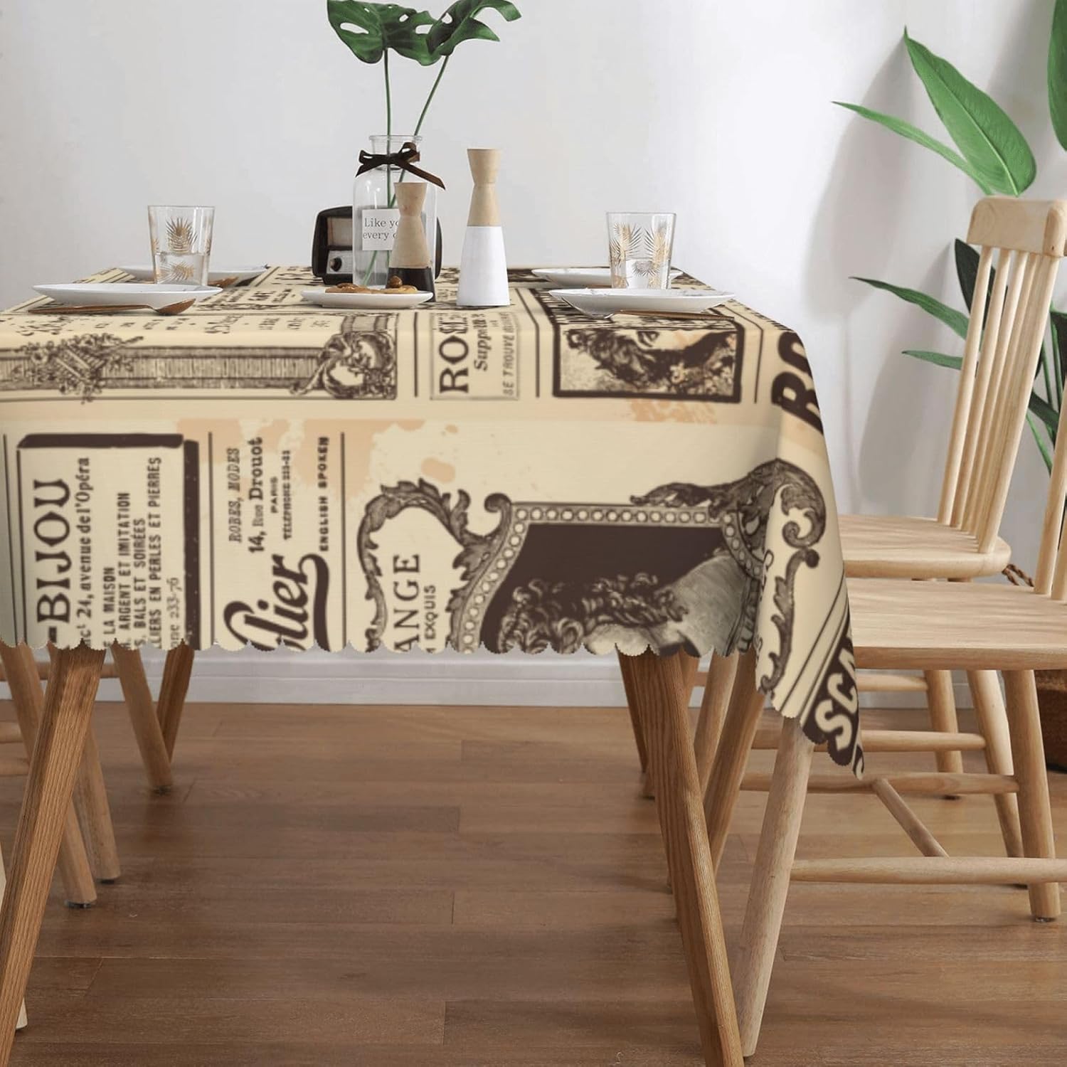 ผ้าปูโต๊ะลายหนังสือพิมพ์วินเทจ - Home Textiles News บทวิจารณ์และราคา