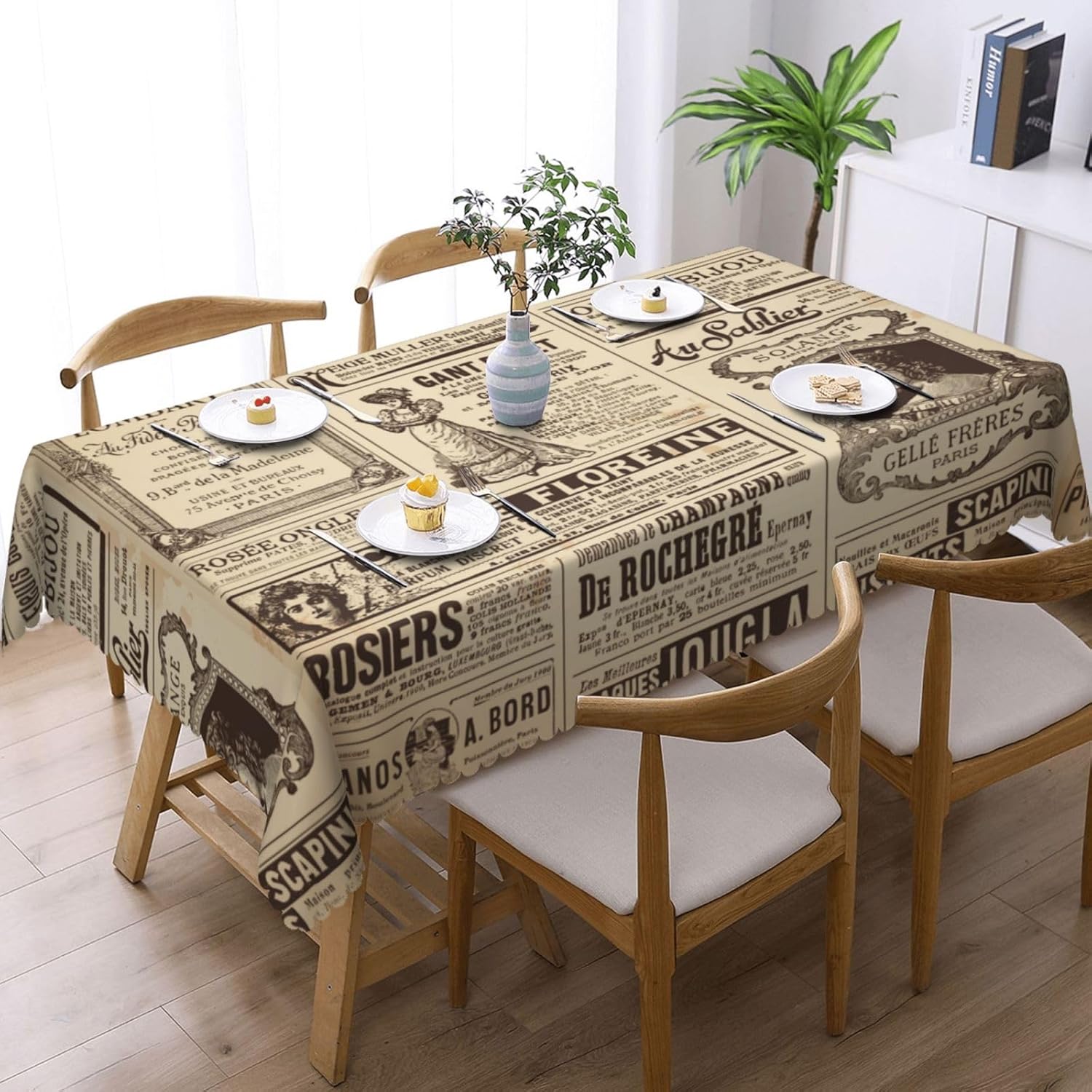 ผ้าปูโต๊ะลายหนังสือพิมพ์วินเทจ - Home Textiles News บทวิจารณ์และราคา