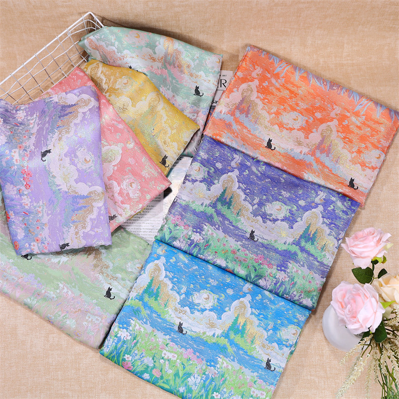 ผ้าไหมแจ็คการ์ดลายวินเทจสีทอง  - Home Textiles Trends บทวิจารณ์และราคา