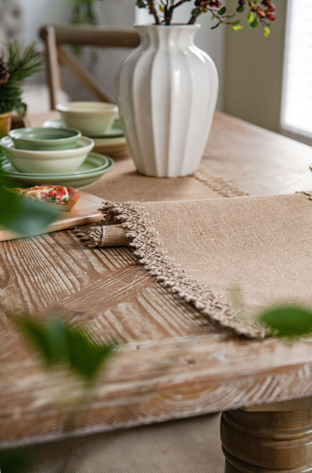ใหม่ลูกไม้ธรรมชาติ Vintage Jut - Home Textiles News บทวิจารณ์และราคา